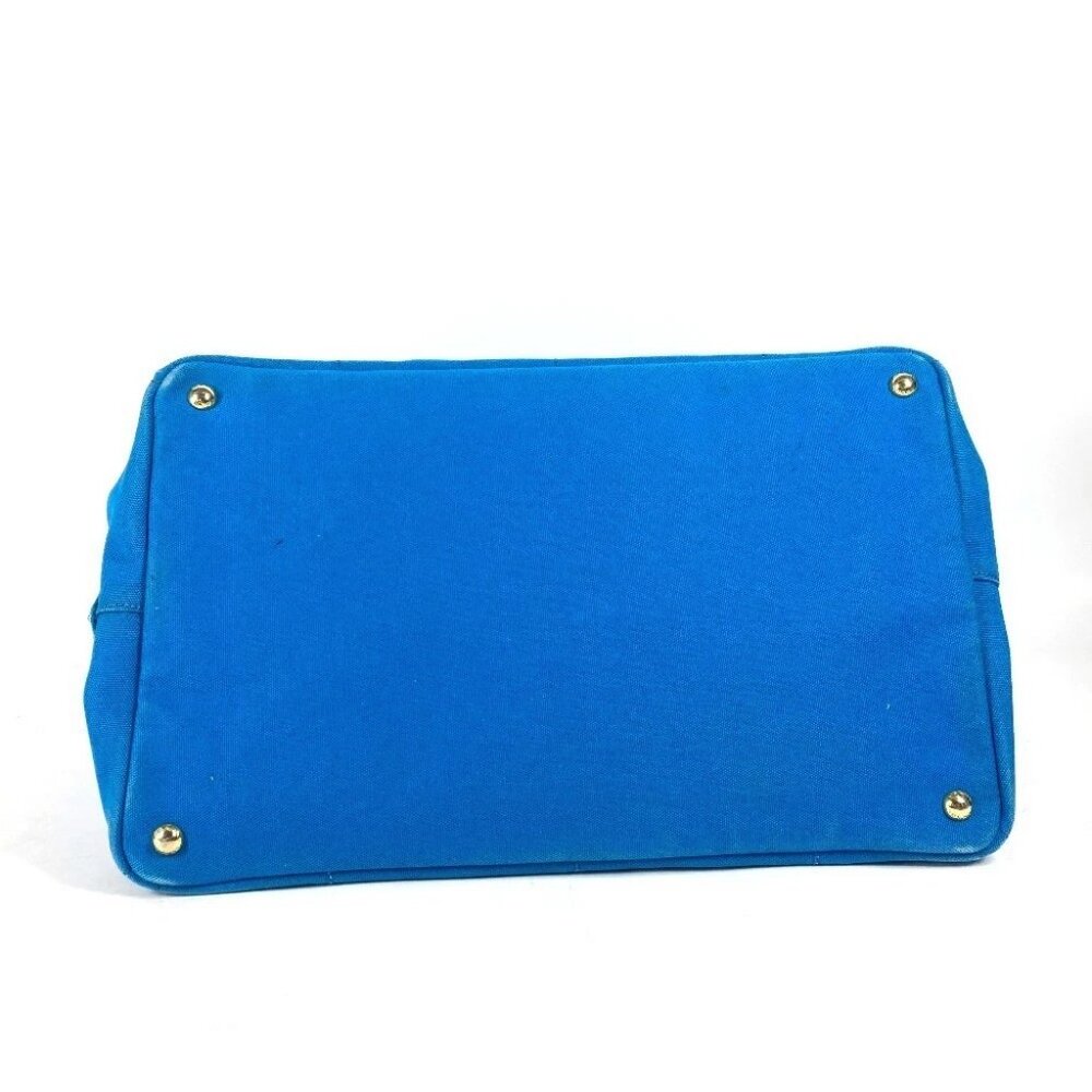 PRADA Canapa logo Bag Shoulder Bag Tote Bag Canvas blue/White - Picture 5 of 16